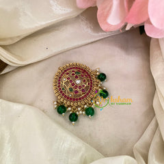 Premium Kemp Single Jada Billai -Bun Billai -Green Bead-G9181