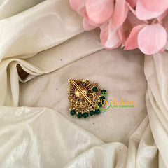Premium Lakshmi Single Jada Billai -Temple Bun Billai -Green Bead -G9203