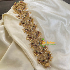 Precious Kemp Lakshmi Jada Billai-Gold Pearl-G5871