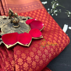 Red with Violet Soft Silk Saree-VS48