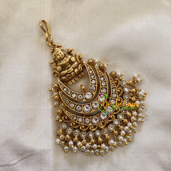 White Stone Lakshmi Maang Tikka - Short Tikka -G7129
