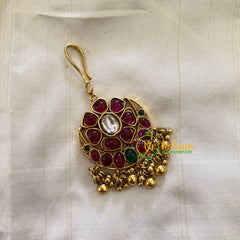 Elegant AD stone Maang Tikka - Short Tikka -Gold Bead-G7118