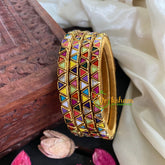 Thin Silk Thread Kundan Bangle-Cocktail-Triangle-G4953