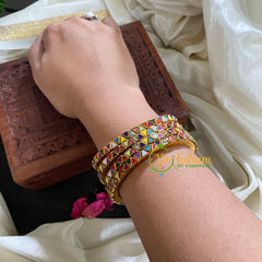 Thin Silk Thread Kundan Bangle-Cocktail-Triangle-G4953