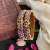 Kada Kundan Bangle -Lavender Matt-G4842