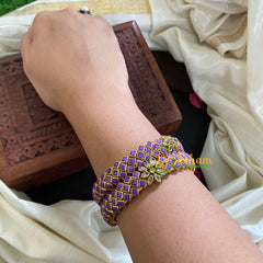 Kada Kundan Bangle -Lavender Matt-G4842