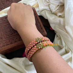 Kada Kundan Bangle -Pale Pink Matt-G4840