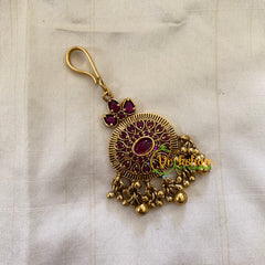 Elegant AD stone Maang Tikka - Short Tikka -Ghungroo -G7091