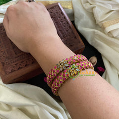 Kada Kundan Bangle -Pink matt-G4851