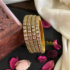Kids Silk Thread Kundan Bangle-Glassy-G4917