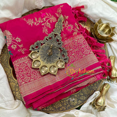 Pink Semi Benarasi Saree -VS1659