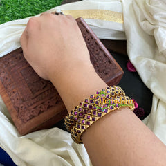 Kada Kundan Bangle -Purple Ring-G4870