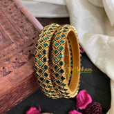 Kada Kundan Bangle -Green Ring-G4869