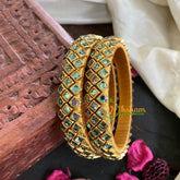 Kada Kundan Bangle -Light green Ring-G4866