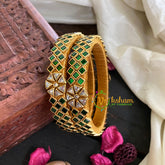 Kada Kundan Bangle -Green Star-G4863