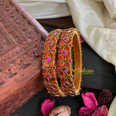 Kada Kundan Bangle -Red Pink-G4817