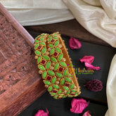 Kada Kundan Bangle -Light green-G4818
