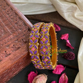 Kada Kundan Bangle -Violet Pink-G4815