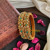 Kada Kundan Bangle -Gold Green-G4814