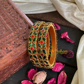 Kada Kundan Bangle -Green red-G4813