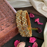 Kada Kundan Bangle -Glossy White Bangle-G4811
