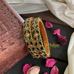 Kada Kundan Bangle -Green Kundan Bangle-G4810