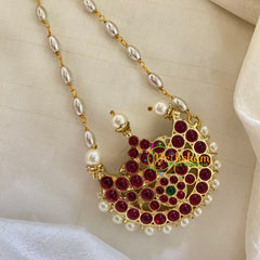 Kemp Pendant Rice Pearl Mala - Chandran -G7151