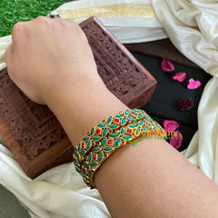 Kada Kundan Bangle -Green Red-G4803