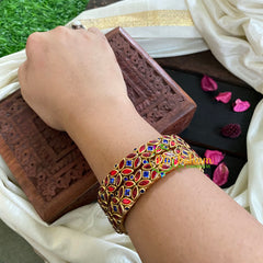 Kada Kundan Bangle -Red Blue-G4802