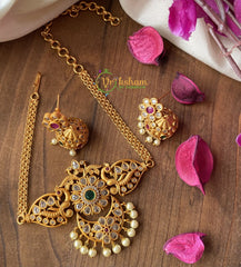 AD Stone High Neck Choker with Pendant -G2109