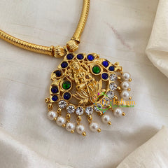 Blue Traditional Kemp Lakshmi Addigai -G7186