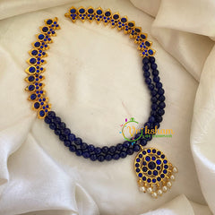 Traditional Kemp Bead Neckpiece- Blue -G7168