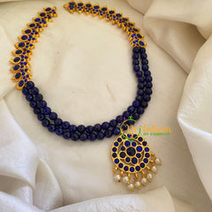 Traditional Kemp Bead Neckpiece- Blue -G7168