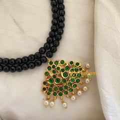 Traditional Kemp Bead Neckpiece- Black Green-G7169