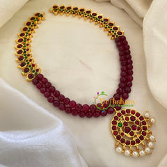 Traditional Kemp Bead Neckpiece- Red -G7167