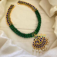 Traditional Kemp Bead Neckpiece- Green Blue -G7170