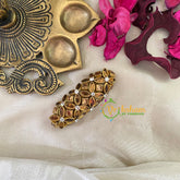 Silk Thread Kundan Saree Pin -Gold-G9392