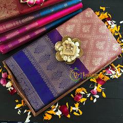 Light Peach Korvai Handloom Silk Cotton Saree-VS53