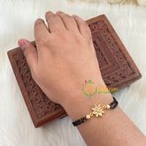 Black Bead Bracelet -Mangalsutra Bracelet -Flower-G7202