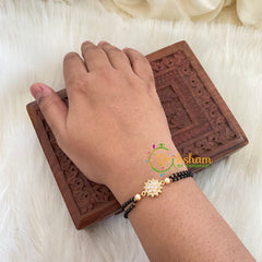 Black Bead Bracelet -Mangalsutra Bracelet- Floral-G7206