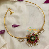 Exquisite Jadau Kundan Hasli Choker -Peacock-J950