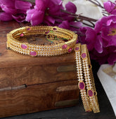 Ad Stone Bangle -White and Pink -G2312