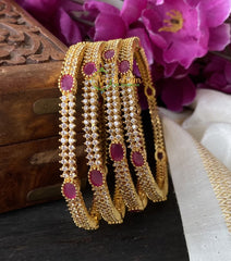 Ad Stone Bangle -White and Pink -G2312