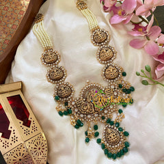 Antique 1gm Gold Lakshmi Temple Haram-G9435