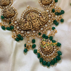 Antique 1gm Gold Lakshmi Temple Haram-G9435