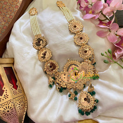 Antique 1gm Gold Lakshmi Temple Haram-G9435