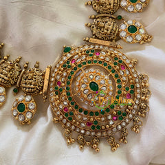 Antique Gold Coin Style Lakshmi 1gm Temple Haram-G9446