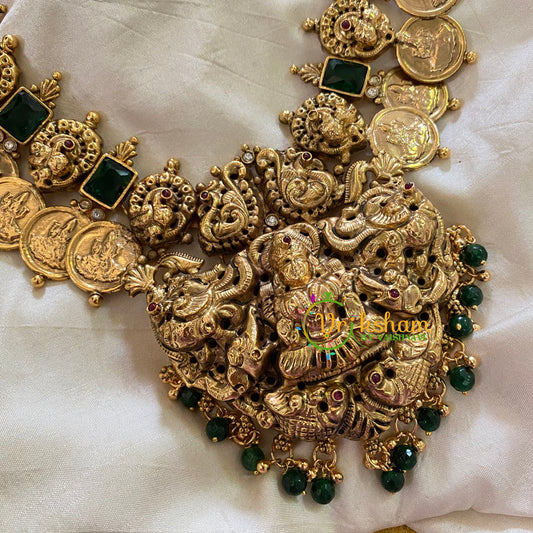 Antique Gold Lakshmi Coin Temple Haram-G9437