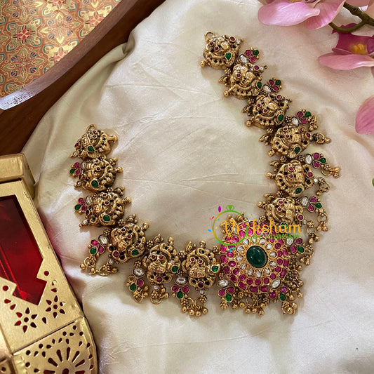 Antique Gold Peacock Neckpiece-Mid Length-G9440