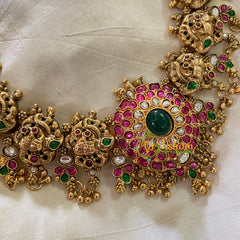 Antique 1 gm Gold Peacock Neckpiece-Mid Length-G9440